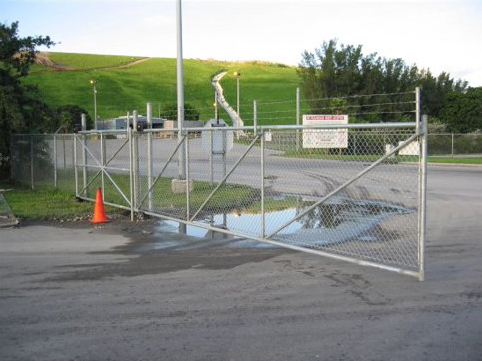 Chain Link Gate With Barbwire